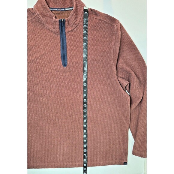 Southern Tide Men's XXL Outbound Quarter Zip Pullover Brown Heather Waffle Knit - Picture 10 of 13